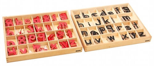 Montessori Materials: Small Movable Alphabets: Print (Black And Red)