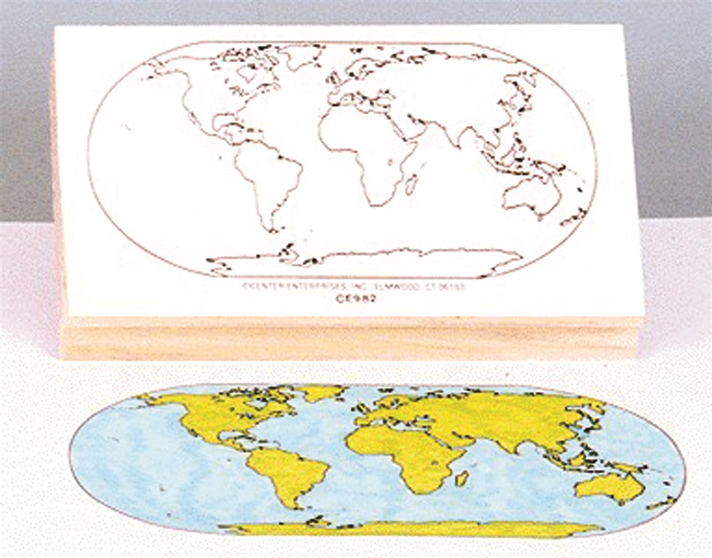 Montessori Materials World Map Stamp