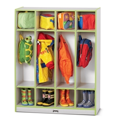 Rainbow Accents 4 Section Coat Locker Gray/Key Lime