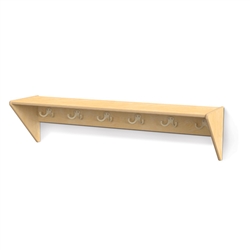 Wall Mount Coat Shelf - 6 Hooks