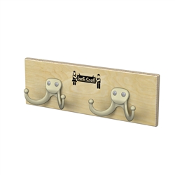 2 Hooks Wall Mount Coat Rail