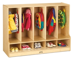 Toddler 5 Section Coat Locker with Step & without Bins