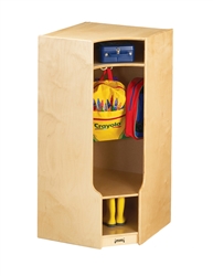 Corner Coat Locker With Step