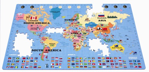 World map foam sales puzzle mat