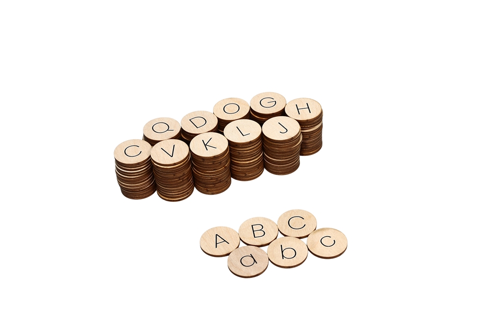 Wooden Round Movable Alphabet