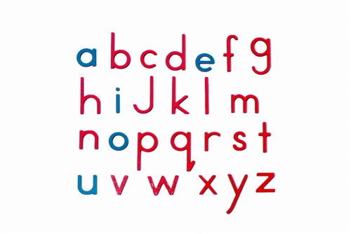 Small Movable Alphabet: Print - Red with Blue Vowels (Letters Only)