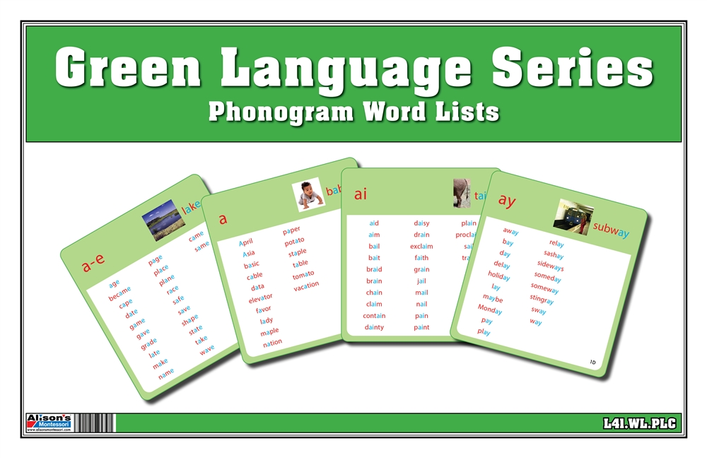 Green Series Word Lists Printed Laminated And Cut 