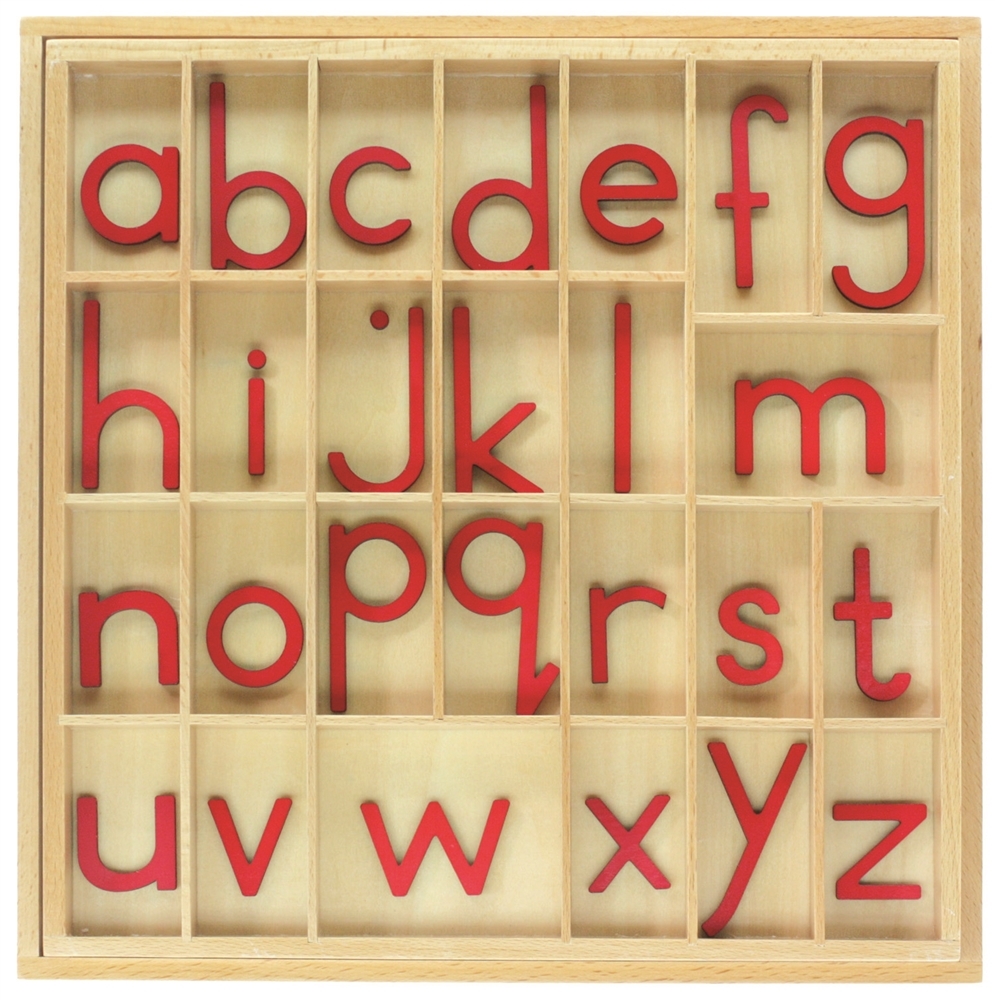 Montessori Materials:Red Small Movable Alphabets With Box