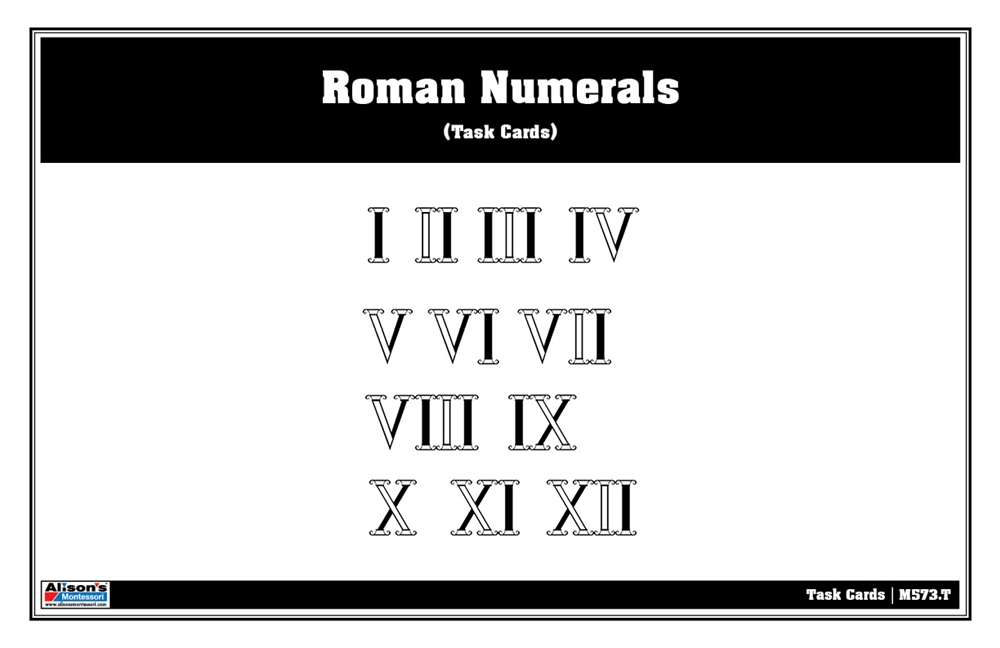 Montessori Materials: Roman Numerals Task Cards