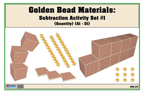 Golden Bead Materials (Quantity) Subtraction Activity Set #1 (A1-D1)