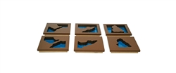 Wooden Land and Water Form Trays (Set #1) (Premium Quality)