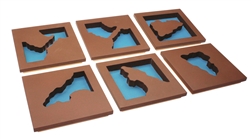 Wooden Land and Water Form Trays with Cabinets (Set #1) (Premium Quality) 