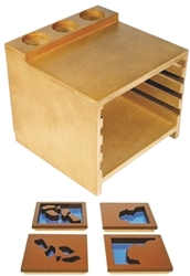 Wooden Land and Water Form Trays with Cabinets (Set #2) (Premium Quality) 