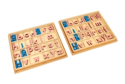 Lowercase Small Movable Alphabets Pink with Blue Vowels-Print (Set of 2 Boxes) Premium Quality