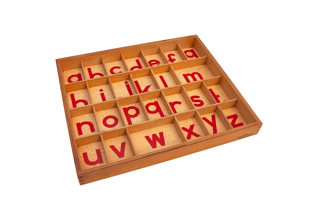 Montessori Materials: Box for Small Movable Alphabet: (Red) - Print