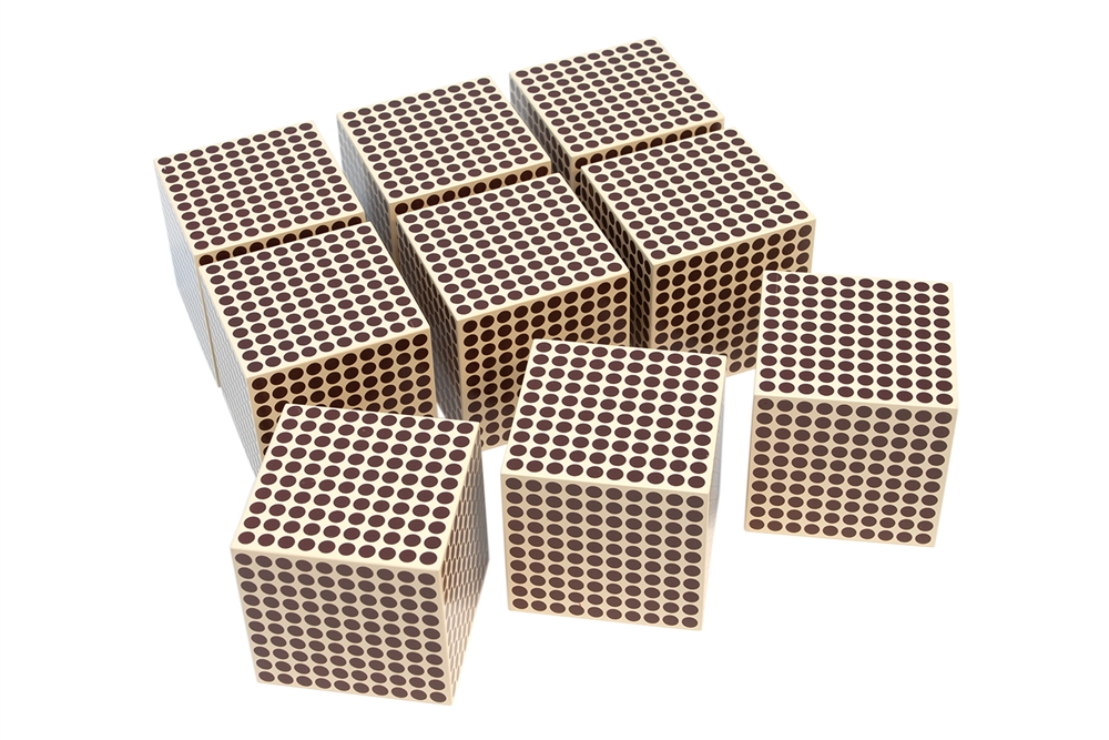 9 Wooden Thousand Cubes