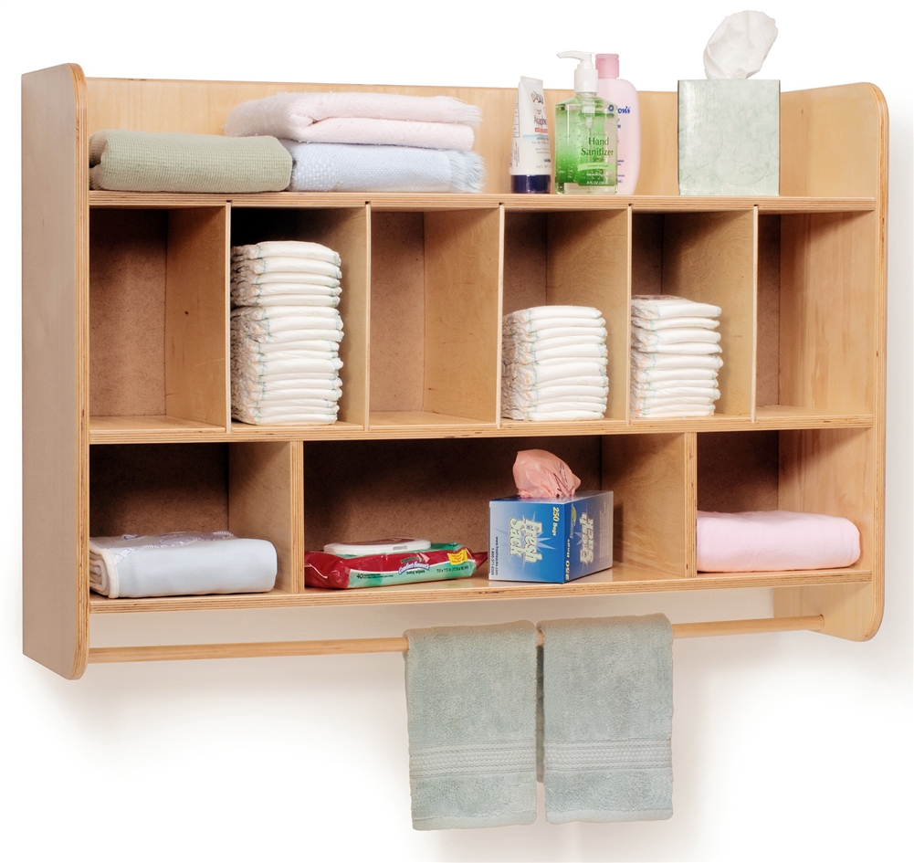 Wall mounted diaper store storage