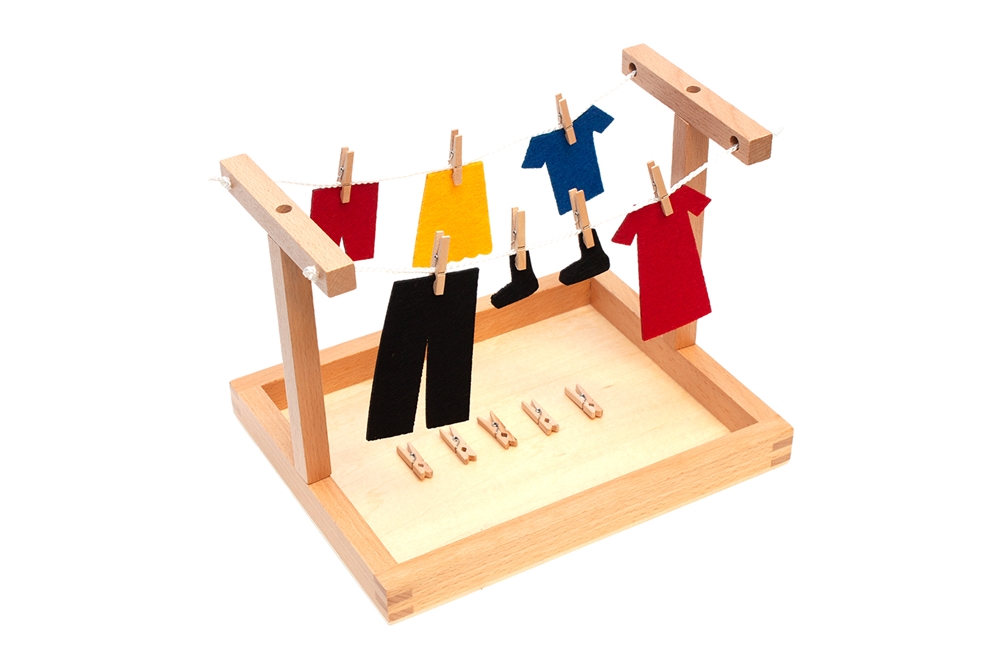 Hardwood Clothesline Stand - Montessori Services